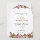 Honeysuckle Apple Green Paisley Wedding Invitation Kaart (Achterkant)