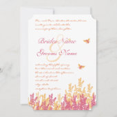 Honeysuckle Beeswax Wildflower Wedding Invites Kaart (Voorkant)