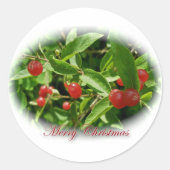 Honeysuckle Berries Kerst stickers (Voorkant)