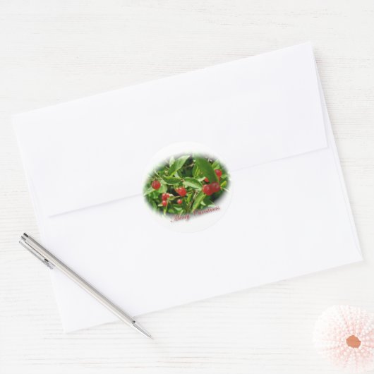 Honeysuckle Berries Kerst stickers (Envelop)