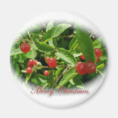 Honeysuckle Berries kerstnet Magneet (Voorkant)