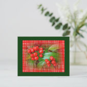 Honeysuckle Berries op katoenkatoen Briefkaart (Staand voorkant)