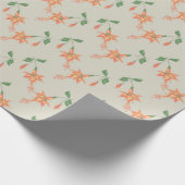 Honeysuckle Bloem Schilderij Patroon Wrapping Papi Cadeaupapier (Hoek)