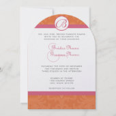 Honeysuckle & Coral Roos Wedding Invites Kaart (Voorkant)
