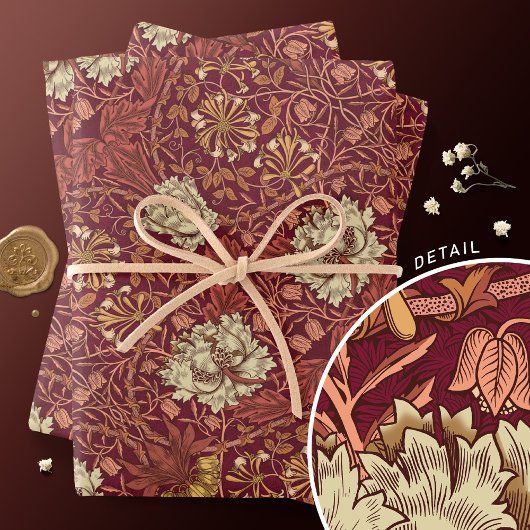 Honeysuckle Delight William Morris Larkspur Inpakpapier Vel