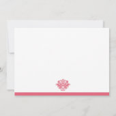 Honeysuckle en Coral Damask Wedding Invitation Kaart (Achterkant)