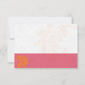 Honeysuckle en koraal bruiloft dank u kaart (Achterkant)