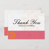 Honeysuckle en koraal bruiloft dank u kaart (Voorkant / Achterkant)