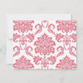 Honeysuckle en Tangerine Damask Wedding RSVP (Achterkant)