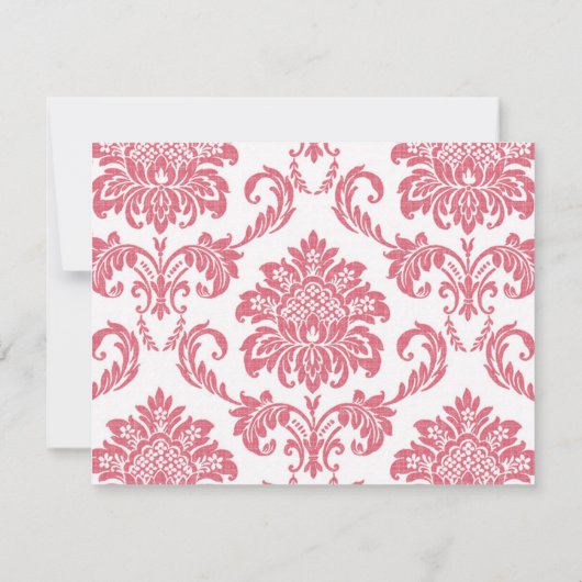 Honeysuckle en Tangerine Damask Wedding RSVP (Achterkant)