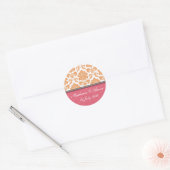 Honeysuckle en Tangerine Damask Wedding Sticker (Envelop)