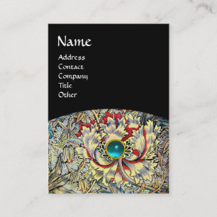 HONEYSUCKLE Fantasy Floral Aquamarijn Blauwe Edels Visitekaartje