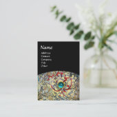 HONEYSUCKLE Fantasy Floral Aquamarijn Blauwe Edels Visitekaartje (Staand voorkant)