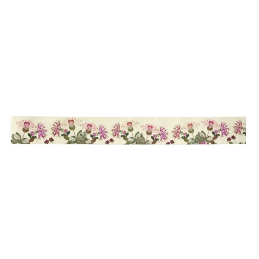 Honeysuckle Floral Flowers Garden Ribbon Satijnen Lint (Voorkant)