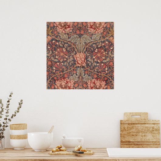 Honeysuckle, Floral Pattern by William Morris Poster (Keuken)