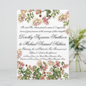 Honeysuckle Flower Floral Wedding Invitation Kaart (Staand voorkant)