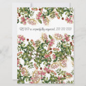 Honeysuckle Flower Floral Wedding Invitation Kaart (Achterkant)