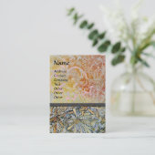 HONEYSUCKLE FLOWERS Art Nouveau Floral Yellow Visitekaartje (Staand voorkant)
