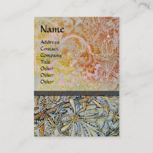 HONEYSUCKLE FLOWERS Art Nouveau Floral Yellow Visitekaartje