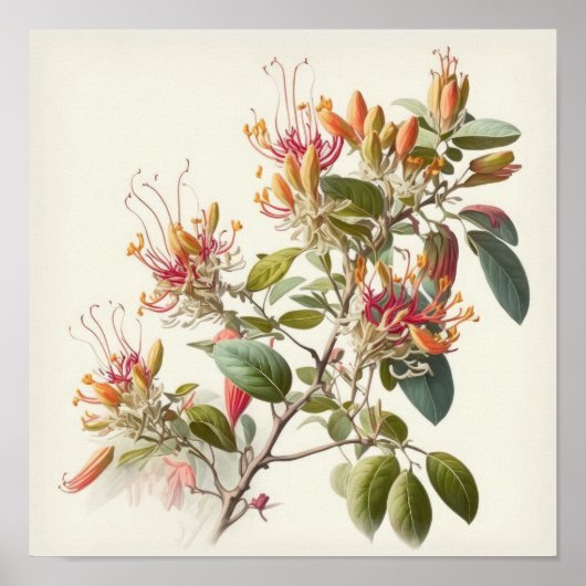 Honeysuckle Flowers Art Print Poster (Voorkant)