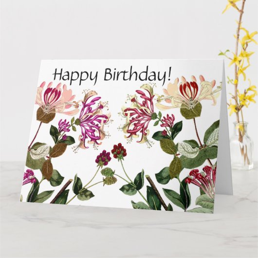 Honeysuckle Flowers Bloemen Verjaardag Big Kaart (Gele Bloem)