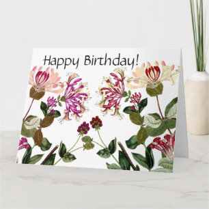 Honeysuckle Flowers Floral Birthday Big Card Kaart