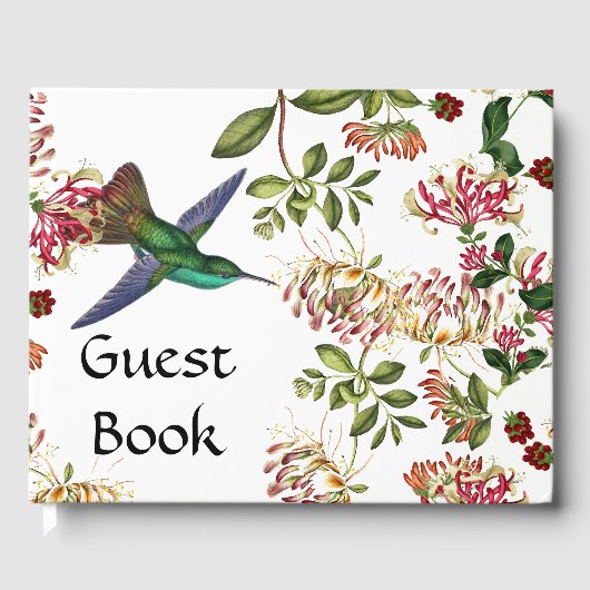 Honeysuckle Flowers Hummingbird Bird Guest Book Gastenboek (Voorkant)