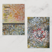 HONEYSUCKLE FLOWERS, LEAVES Art Nouveau Floral Visitekaartje (Voorkant / Achterkant)