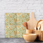 Honeysuckle Flowers William Morris Tegeltje<br><div class="desc">Decoratieve keramische tegels met een ontwerp van William Morris (1834-1896) genaamd Honeysuckle (c. 1885). Blinden met oranje bloemen en groene bladeren.</div>