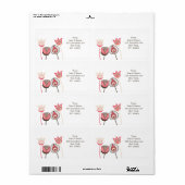 Honeysuckle Funky Flowers Retouradres Label (Full Sheet)