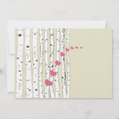 Honeysuckle Hearts Birch Tree Wedding Invitations Kaart (Achterkant)