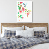 Honeysuckle Hummingbird Canvas Afdruk (Insitu (Slaapkamer))