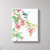 Honeysuckle Hummingbird Stretched Canvas Print (Voorkant)