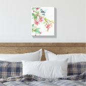 Honeysuckle Hummingbird Stretched Canvas Print (Insitu (Slaapkamer))