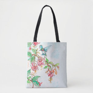 Honeysuckle Hummingbird Tote Bag