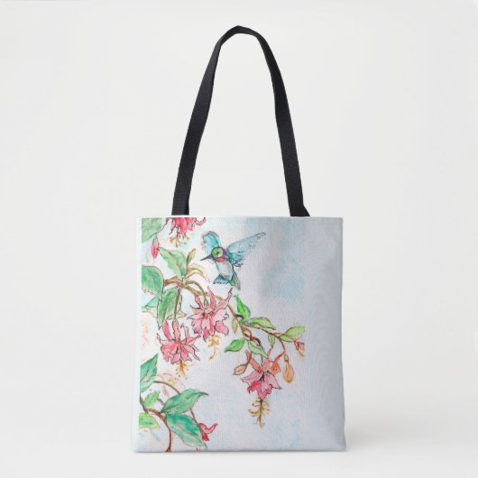 Honeysuckle Hummingbird Tote Bag (Voorkant)