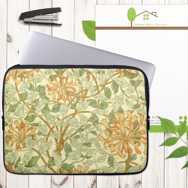 Honeysuckle met groene bladeren laptop sleeve (Creator heeft geüpload)