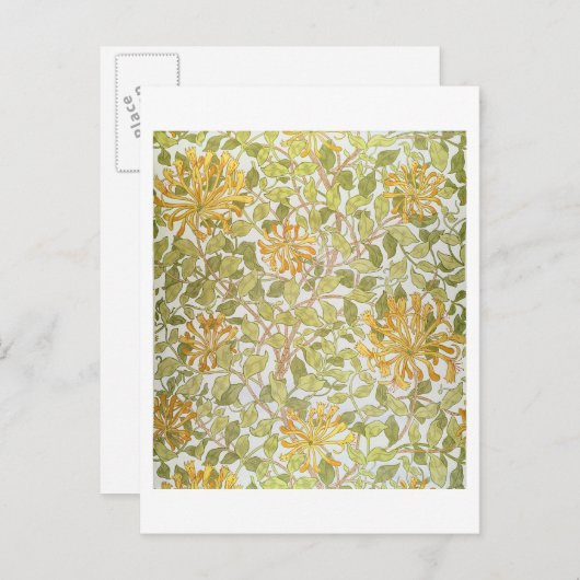 'Honeysuckle'-ontwerp, 1883 Briefkaart (Voorkant / Achterkant)