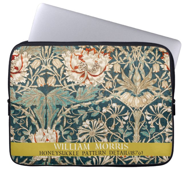 Honeysuckle Pattern - Design of William Morris Laptop Sleeve (Voorkant)