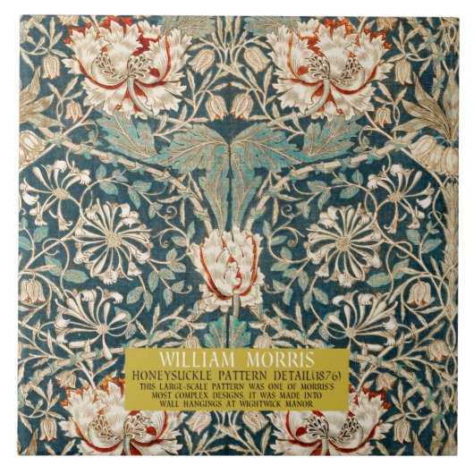 Honeysuckle Pattern - Design of William Morris Tegeltje (Voorkant)