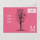 Honeysuckle Pink Bewaar de datumkaarten Aankondigingskaart (Achterkant)