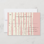 Honeysuckle Pink Birch Tree Wedding Response Kaart (Voorkant)