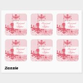 Honeysuckle Pink Damask Chandelier Stickers (Vel)