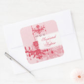 Honeysuckle Pink Damask Chandelier Stickers (Envelop)