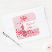 Honeysuckle Pink Damask Chandelier Stickers (Envelop)