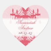 Honeysuckle Pink Damask Chandelier Stickers (Voorkant)