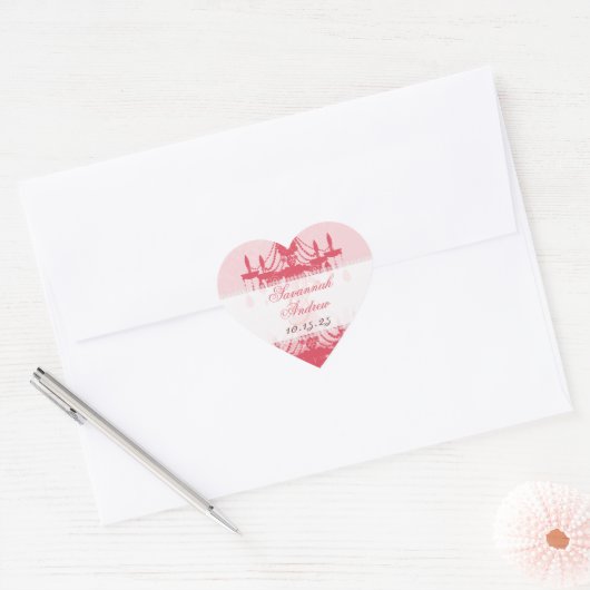 Honeysuckle Pink Damask Chandelier Stickers (Envelop)