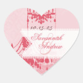 Honeysuckle Pink Damask Chandelier Stickers (Voorkant)