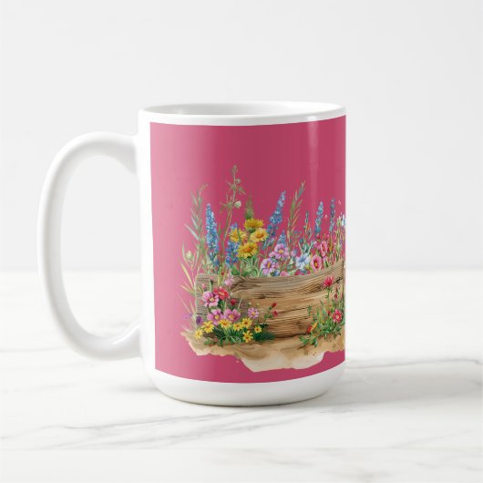 Honeysuckle Pink Floral Moederdag Koffiemok (Links)