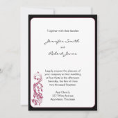 Honeysuckle Pink Ronde Corner Wedding Uitnodiging (Voorkant)